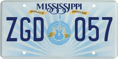 MS license plate ZGD057
