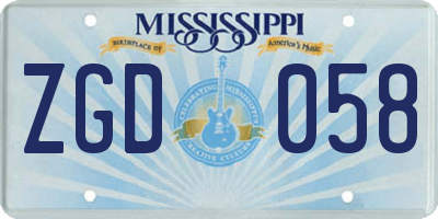 MS license plate ZGD058