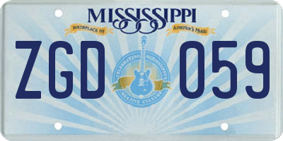 MS license plate ZGD059
