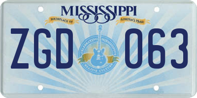 MS license plate ZGD063