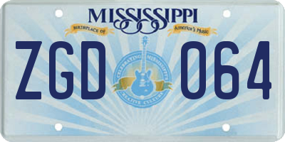 MS license plate ZGD064