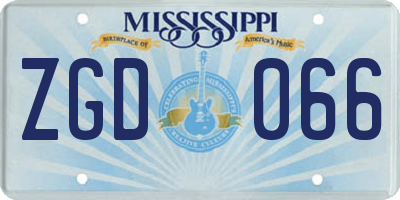 MS license plate ZGD066