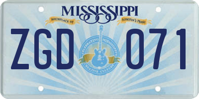 MS license plate ZGD071