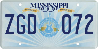 MS license plate ZGD072