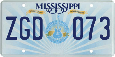 MS license plate ZGD073
