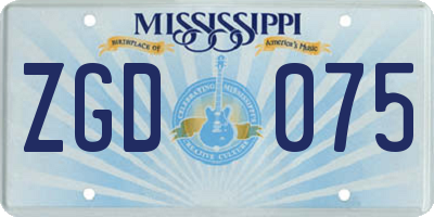 MS license plate ZGD075