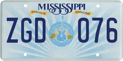 MS license plate ZGD076