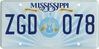 MS license plate ZGD078