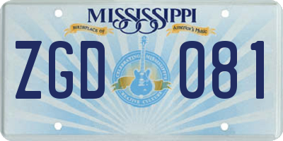 MS license plate ZGD081