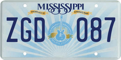 MS license plate ZGD087