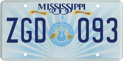 MS license plate ZGD093