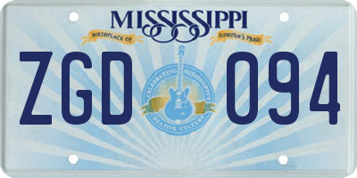MS license plate ZGD094
