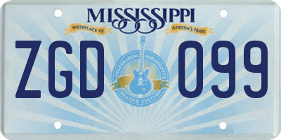 MS license plate ZGD099