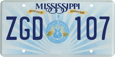 MS license plate ZGD107