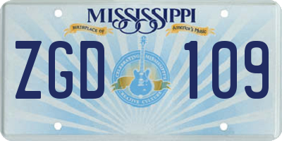 MS license plate ZGD109