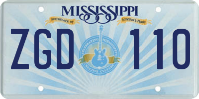 MS license plate ZGD110