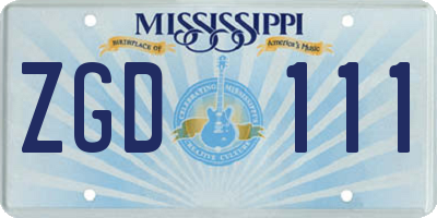 MS license plate ZGD111