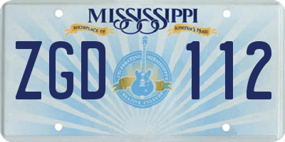 MS license plate ZGD112