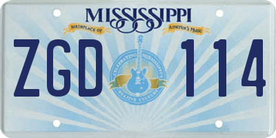 MS license plate ZGD114