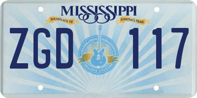 MS license plate ZGD117