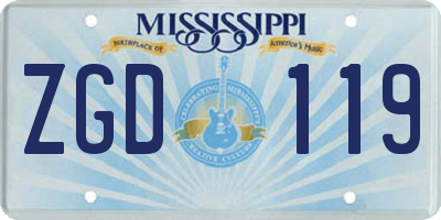 MS license plate ZGD119