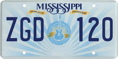 MS license plate ZGD120