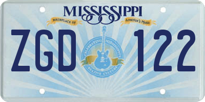 MS license plate ZGD122