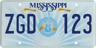 MS license plate ZGD123
