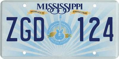 MS license plate ZGD124