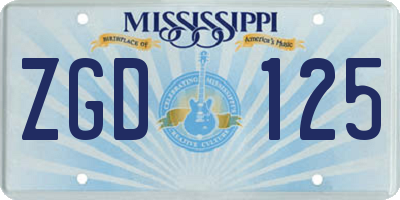 MS license plate ZGD125