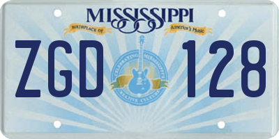 MS license plate ZGD128