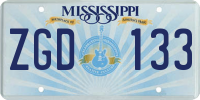 MS license plate ZGD133