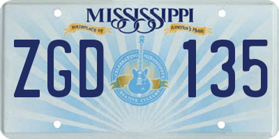 MS license plate ZGD135