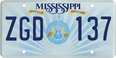 MS license plate ZGD137