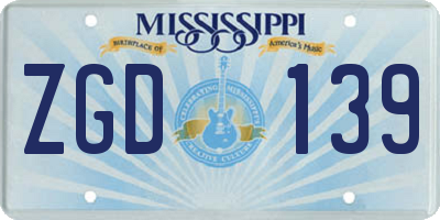 MS license plate ZGD139