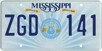 MS license plate ZGD141
