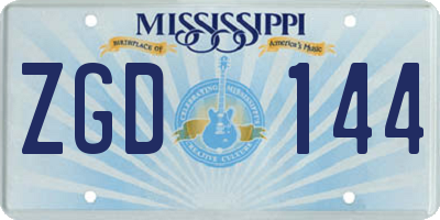 MS license plate ZGD144