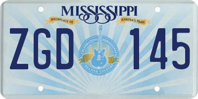 MS license plate ZGD145