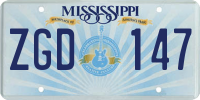 MS license plate ZGD147