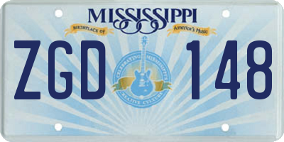 MS license plate ZGD148