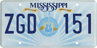 MS license plate ZGD151