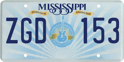 MS license plate ZGD153