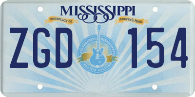 MS license plate ZGD154