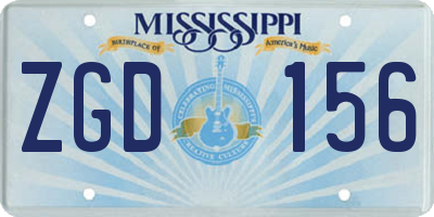MS license plate ZGD156