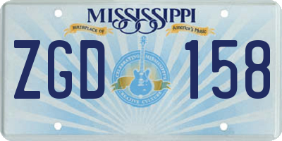 MS license plate ZGD158
