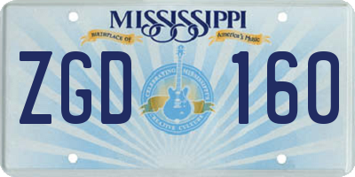 MS license plate ZGD160