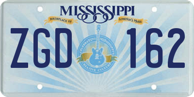 MS license plate ZGD162
