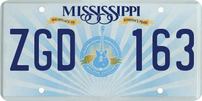 MS license plate ZGD163