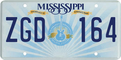 MS license plate ZGD164
