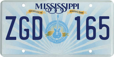 MS license plate ZGD165